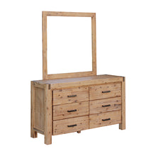 Load image into Gallery viewer, 5 Pieces Bedroom Suite in Solid Wood Veneered Acacia Construction Timber Slat King Single Size Oak Colour Bed, Bedside Table , Tallboy & Dresser
