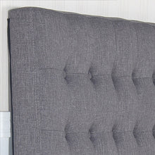 Load image into Gallery viewer, Bed Head King Charcoal Headboard Upholstery Fabric Tufted Buttons