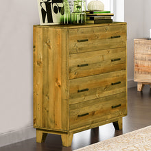 Load image into Gallery viewer, Tallboy with 4 Storage Drawers in Wooden Light Brown Colour