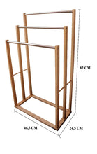 Load image into Gallery viewer, Bamboo Towel Bar Metal Holder Rack 3-Tier Freestanding for Bathroom and Bedroom