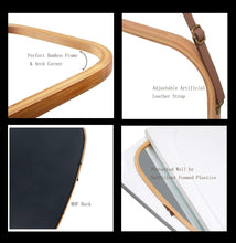 Load image into Gallery viewer, CARLA HOME Hanging Full LengthWall Mirror - Solid Bamboo Frame and Adjustable Leather Strap for Bathroom and Bedroom
