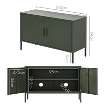 Load image into Gallery viewer, ArtissIn Base Metal Locker Storage Shelf Organizer Cabinet Buffet Sideboard Green