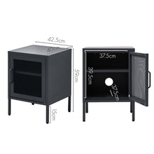Load image into Gallery viewer, ArtissIn Mini Mesh Door Storage Cabinet Organizer Bedside Table Black