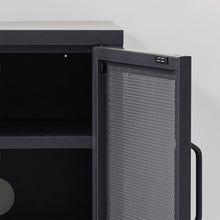 Load image into Gallery viewer, ArtissIn Mini Mesh Door Storage Cabinet Organizer Bedside Table Black