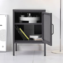 Load image into Gallery viewer, ArtissIn Mini Mesh Door Storage Cabinet Organizer Bedside Table Black