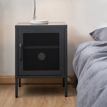 Load image into Gallery viewer, ArtissIn Mini Mesh Door Storage Cabinet Organizer Bedside Table Black