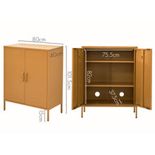 Load image into Gallery viewer, ArtissIn Sweetheart Metal Locker Storage Shelf Shoe Cabinet Buffet Sideboard Yellow