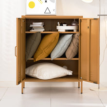 Load image into Gallery viewer, ArtissIn Sweetheart Metal Locker Storage Shelf Shoe Cabinet Buffet Sideboard Yellow