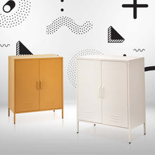 Load image into Gallery viewer, ArtissIn Sweetheart Metal Locker Storage Shelf Shoe Cabinet Buffet Sideboard Yellow