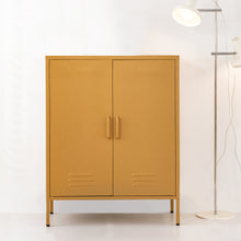 Load image into Gallery viewer, ArtissIn Sweetheart Metal Locker Storage Shelf Shoe Cabinet Buffet Sideboard Yellow