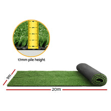 Load image into Gallery viewer, Primeturf Artificial Grass 17mm 1mx20m 20sqm Synthetic Fake Turf Plants Plastic Lawn Olive