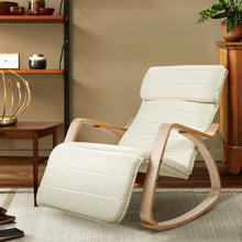 Load image into Gallery viewer, Artiss Fabric Rocking Armchair with Adjustable Footrest - Beige