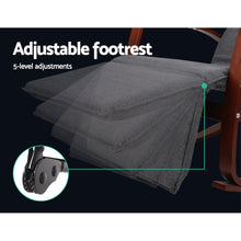 Load image into Gallery viewer, Artiss Fabric Rocking Armchair with Adjustable Footrest - Charcoal