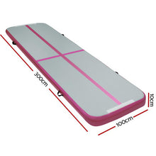 Load image into Gallery viewer, Everfit 3m x 1m Air Track Mat Gymnastic Tumbling Pink and Grey