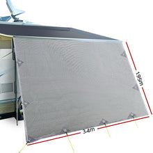 Load image into Gallery viewer, 3.4M Caravan Privacy Screens 1.95m Roll Out Awning End Wall Side Sun Shade
