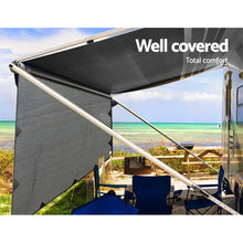 Load image into Gallery viewer, 4.6M Caravan Privacy Screens 1.95m Roll Out Awning End Wall Side Sun Shade