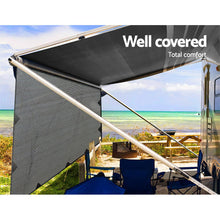 Load image into Gallery viewer, 4.9M Caravan Privacy Screens 1.95m Roll Out Awning End Wall Side Sun Shade