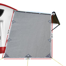 Load image into Gallery viewer, Grey Caravan Privacy Screen 1.95 x 2.2M End Wall Side Sun Shade Roll Out Awning