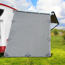 Load image into Gallery viewer, Grey Caravan Privacy Screen 1.95 x 2.2M End Wall Side Sun Shade Roll Out Awning