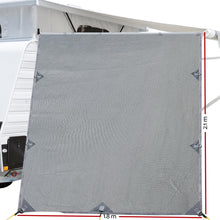 Load image into Gallery viewer, Pop Top Caravan Privacy Screen 2.1 x 1.8M Sun Shade End Wall Roll Out Awning