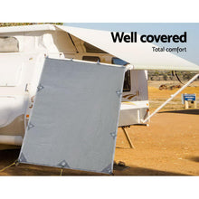 Load image into Gallery viewer, Pop Top Caravan Privacy Screen 2.1 x 1.8M Sun Shade End Wall Roll Out Awning