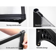 Load image into Gallery viewer, Instahut 1X1.2M Window Door Awning Canopy Rain Cover Sun Shield