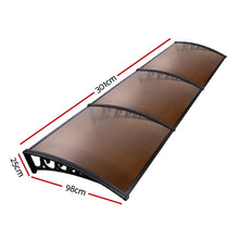 Load image into Gallery viewer, Instahut DIY Window Door Awning Shade 1 x 3m - Brown