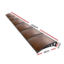 Load image into Gallery viewer, Instahut Window Door Awning Door Canopy Patio UV Sun Shield BROWN 1mx6m DIY