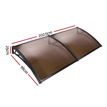 Load image into Gallery viewer, Instahut Window Door Awning Door Canopy Patio UV Sun Shield BROWN 1mx2m DIY