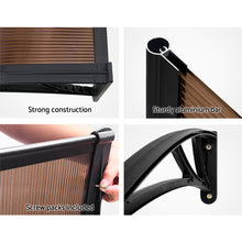 Load image into Gallery viewer, Instahut Window Door Awning Door Canopy Patio UV Sun Shield BROWN 1mx2m DIY