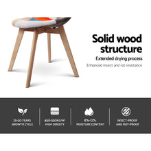 Load image into Gallery viewer, Retro Beech Fabric Multi Colour Dining Chair - Set of 2