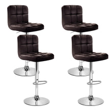Load image into Gallery viewer, Set of 4 Bar Stools Gas lift Swivel - Steel and Chocolate
