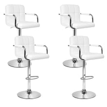 Load image into Gallery viewer, Set of 4 Gas lift Swivel Bar Stools- Steel and White