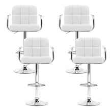 Load image into Gallery viewer, Set of 4 Gas lift Swivel Bar Stools- Steel and White