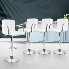 Load image into Gallery viewer, Set of 4 Gas lift Swivel Bar Stools- Steel and White