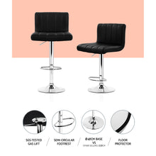Load image into Gallery viewer, Set of 4 Line Style PU Leather Bar Stools - Black