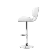 Load image into Gallery viewer, Set of 4 PU Leather Gas Lift Bar Stools - White and Chrome