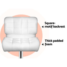 Load image into Gallery viewer, Set of 4 PU Leather Gas Lift Bar Stools - White and Chrome