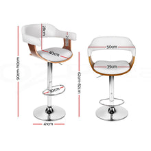 Load image into Gallery viewer, Artiss Wooden PU Leather Bar Stool - White and Chrome