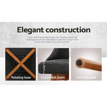 Load image into Gallery viewer, Set of 4 Wooden Fabric Bar Stools With Square Footrest - Charcoal