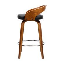 Load image into Gallery viewer, Set of 4 Walnut Wood Bar Stools - Black and Brown