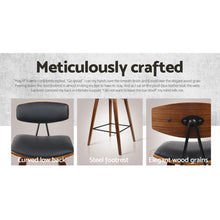 Load image into Gallery viewer, Set of 4 PU Leather Circular Footrest Bar Stools - Black