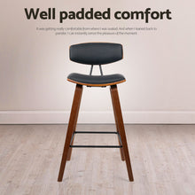 Load image into Gallery viewer, Set of 4 PU Leather Circular Footrest Bar Stools - Black