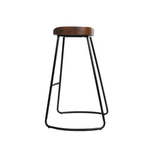 Load image into Gallery viewer, Set of 4 Elm Wood Backless Bar Stools 75cm - Black