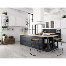 Load image into Gallery viewer, Set of 4 Elm Wood Backless Bar Stools 75cm - Black