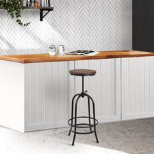 Load image into Gallery viewer, Artiss Bar Stool Industrial Round Seat Wood Metal - Black and Brown