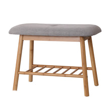 Load image into Gallery viewer, Artiss Shoe Rack Seat Bench Chair Shelf Organisers Bamboo Grey