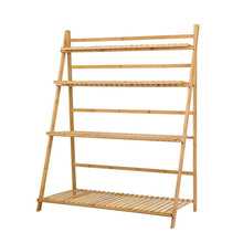 Load image into Gallery viewer, Artiss Bamboo Wooden Ladder Shelf Plant Stand Foldable