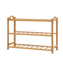 Load image into Gallery viewer, Simple 3 Tiers Bamboo Shoe Rack