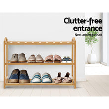 Load image into Gallery viewer, Simple 3 Tiers Bamboo Shoe Rack